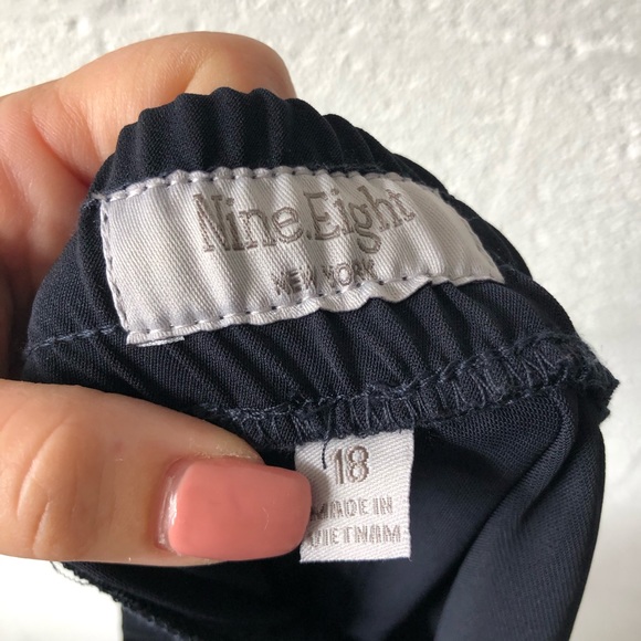 Nine Eight navy red striped pull on joggers sz: 18 - Picture 2 of 6